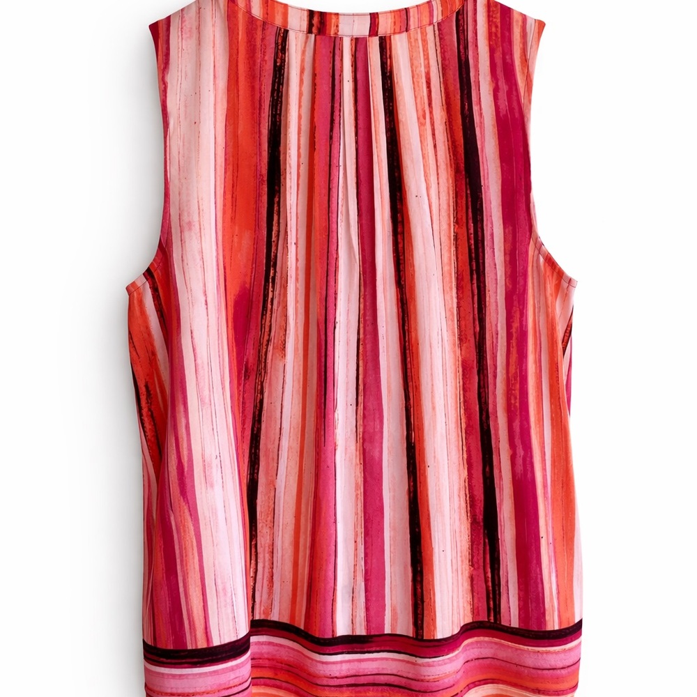 Apt. 9 Pink Multi-Stripe Sleeveless Blouse Size XL - Picture 2 of 4